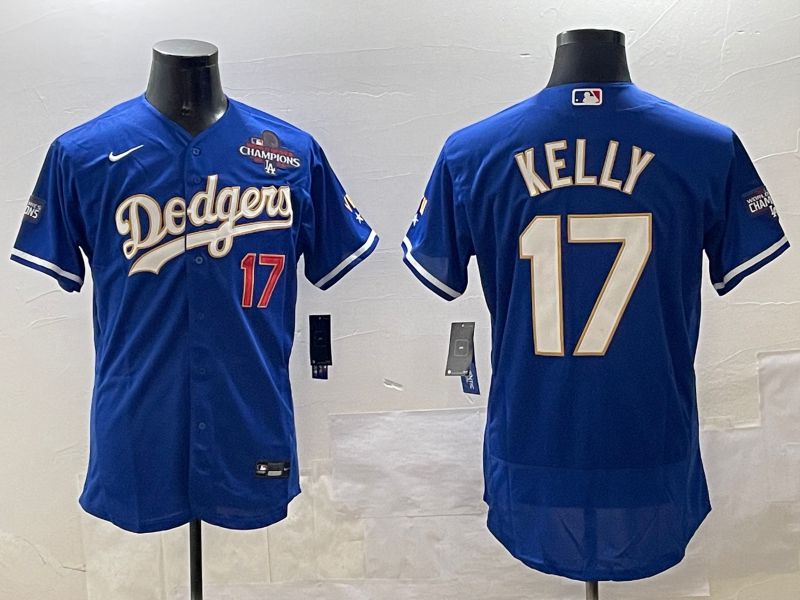 Men Los Angeles Dodgers #17 Kelly Blue Gold Elite 2025 Nike MLB Jersey style 6->los angeles dodgers->MLB Jersey